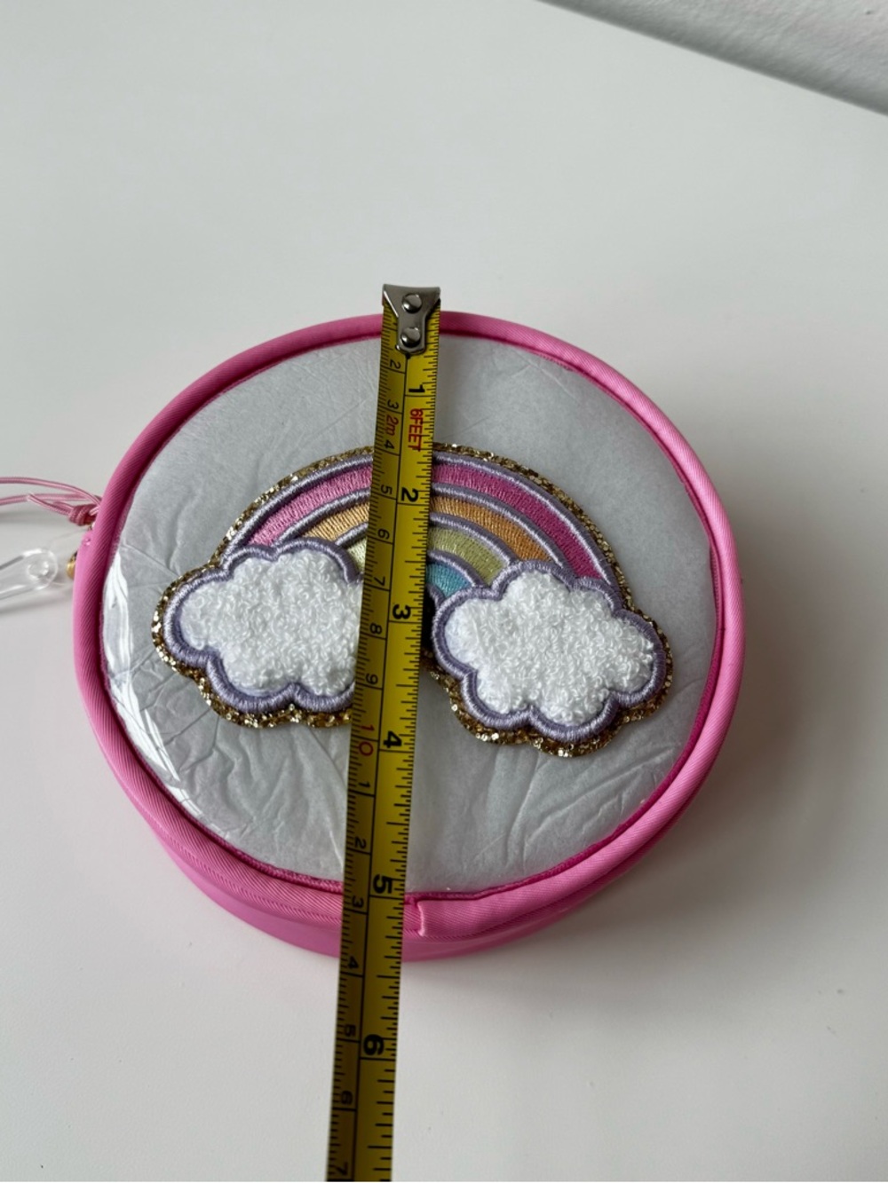 NWT- Stoney Clover Lane X Target Pink Rainbow Cloud Round Accessory Pouch - Picture 6 of 10